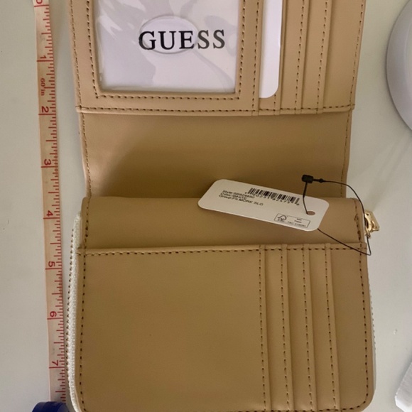 Guess White and Beige Monogram Wallet - Picture 7 of 9